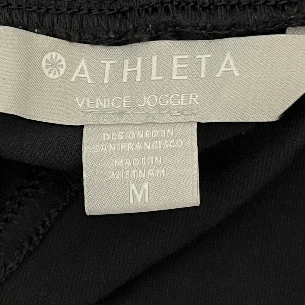 Athleta Venice Jogger Pants Black Zip Pocket Stretch Athletic Women M Medium - Picture 8 of 11
